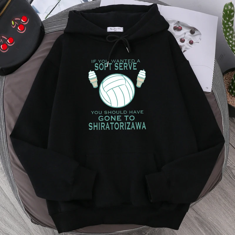 

New Haikyuu If You Wanted A Soft Serve Printing Male Sweatshirt Soft Brand Pullover Thermal Vintage Men Hoodie Oversize Hoodies