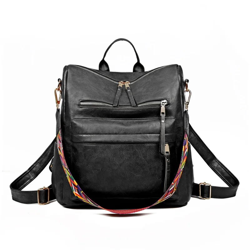 

2020 New High Quality Leather Backpack Women Fashion School Bags for Grils Large Capacity Travel Backpack Shoulder Bags mochila