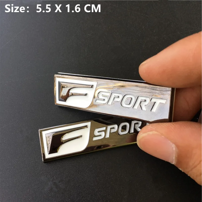 2 Gun color 2pcs Универсальный металлический F спортивный логотип эмблема боковой двери наклейка эмблема на багажник автомобиля 3D наклейка для Lexus IS 250 350 GS 350 450 для Land rover - Название цвета: 2 Gun color 2pcs
