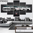 Картина на холсте, фотография Hd, фотообои, современные 5 шт., Nissa Skyline Gtr, картины для автомобилей, домашнее декоративное настенное искусство, уникальный постер