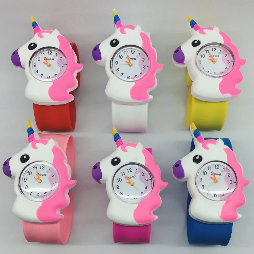 Рождественские детские часы для мальчиков Мультяшные носороги силиконовая