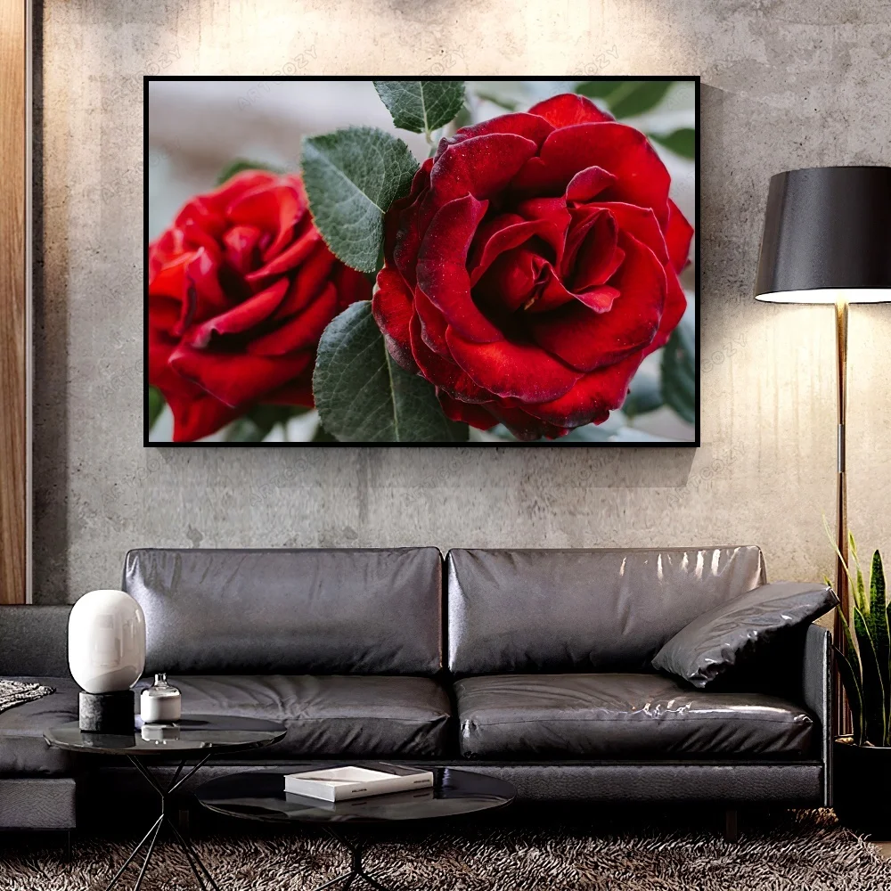

Artcozy Oil Canvas Painting rose_flower_red For Home Decoration Wall Art