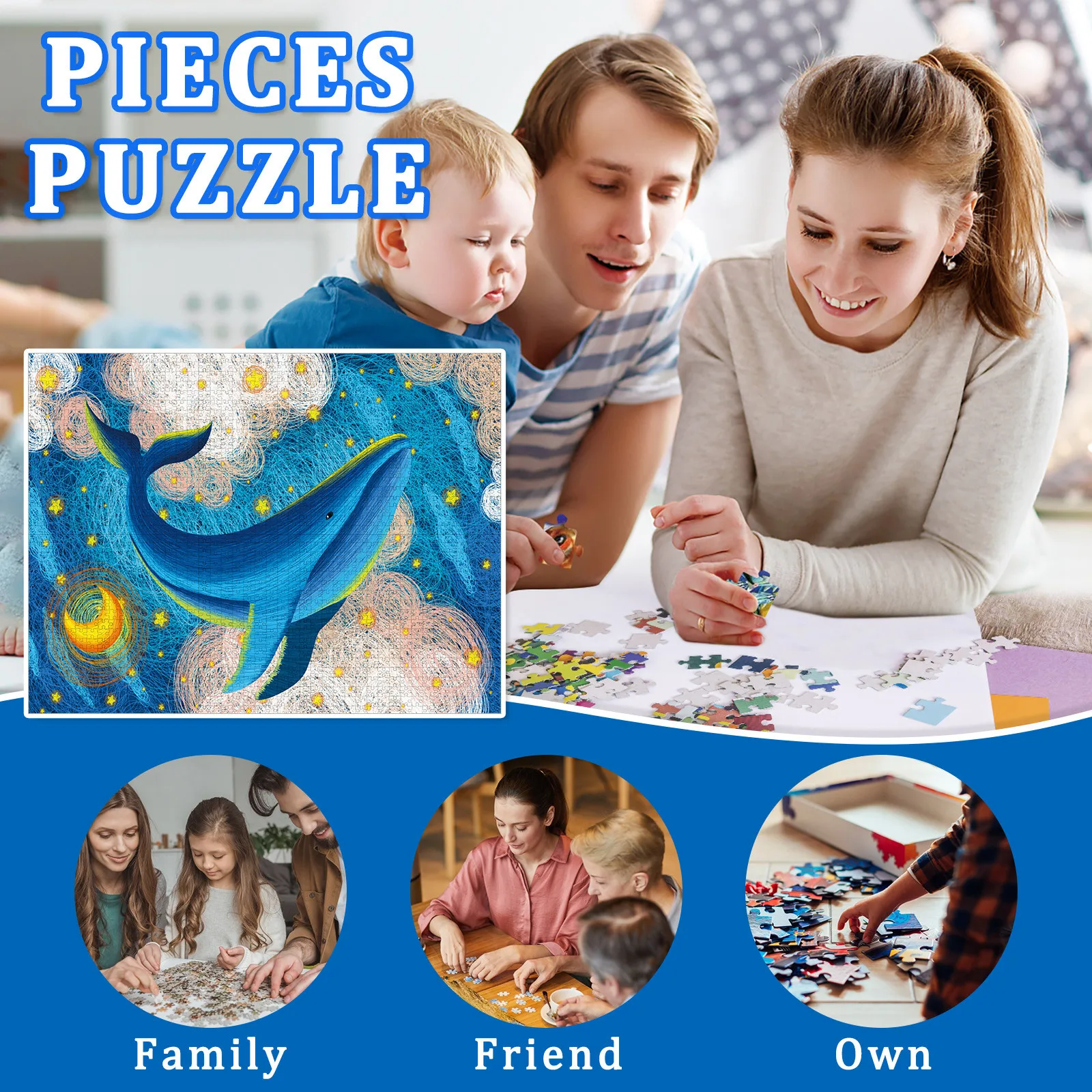 

2000 Pcs Whale Puzzle Adult Children's Intellectual Development Puzzle Toys Gift Children's Toy