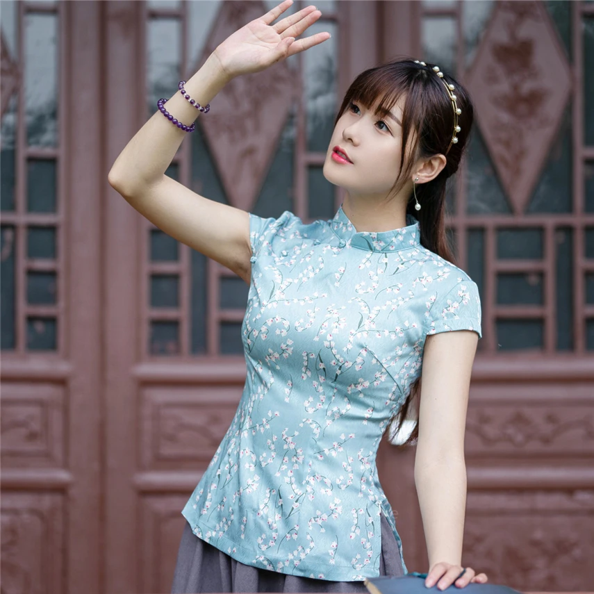 Топ Qipao для женщин традиционный китайский Ципао топы Женская Элегантная атласная