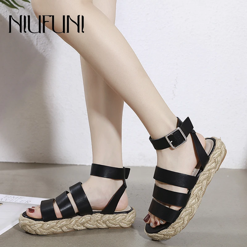 

Platform Peep Toe Women Sandals Wedges Shoes For Women High Heels Buckle Sandals Summer Slip On Chaussures Femme Beach Flats