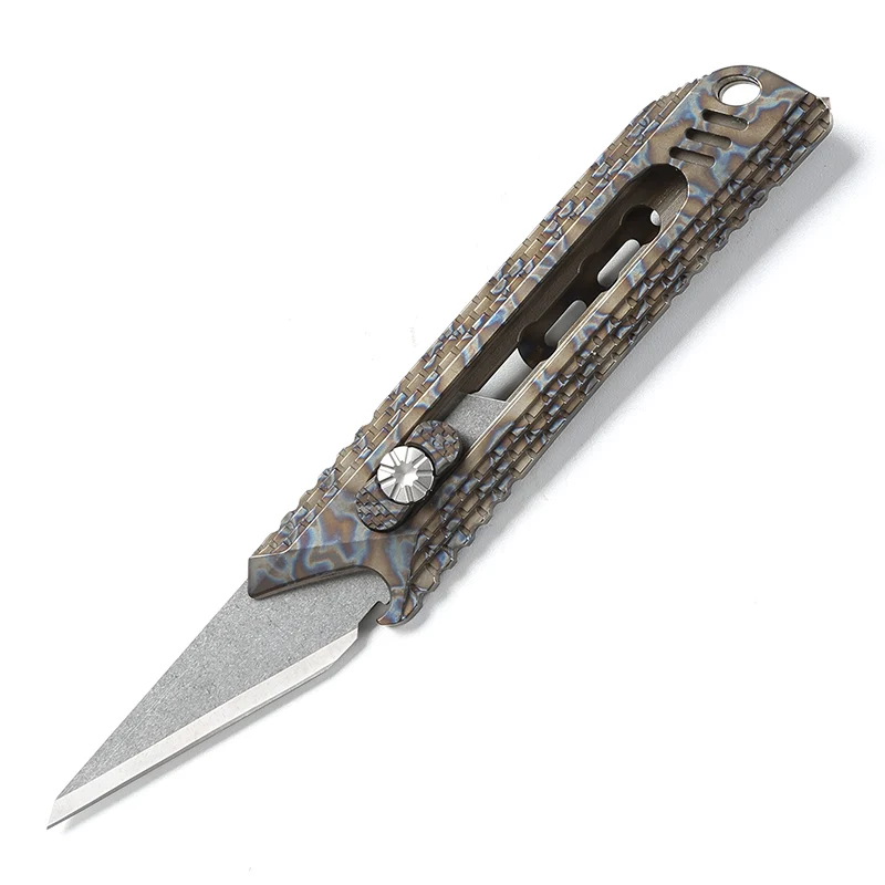 B Flame titanium DICORIA MG резак для бумаги нож с титановой ручкой Olfa лезвие из нержавеющей стали для обрезки наружных походных ножей инструмент для повседневного использования - Цвет: B Flame titanium