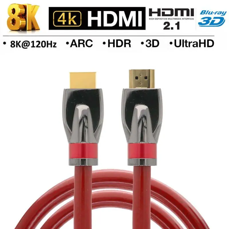 Кабель для HDMI 2 1 8K 3D HDTV UHD высокоскоростной плетеный шнур Xbox DVD плеер ПК |