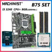 Machinist B75 Motherboard LGA 1155 Set Kit Intel Core i3 3240 CPU Processor DDR3 8GB (2*4G) RAM Memory With VGA HDMI B75-PRO U5