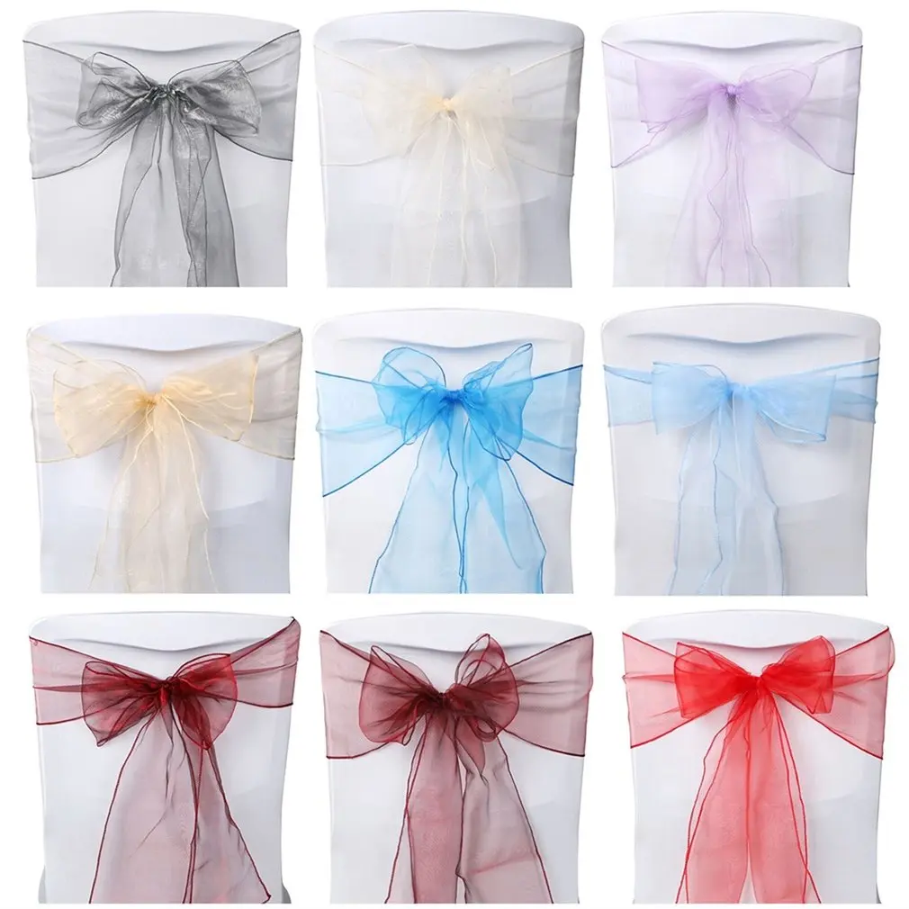 22X275cm органза Пояса Чехол для стула Бант пояс более широкие луки свадебной