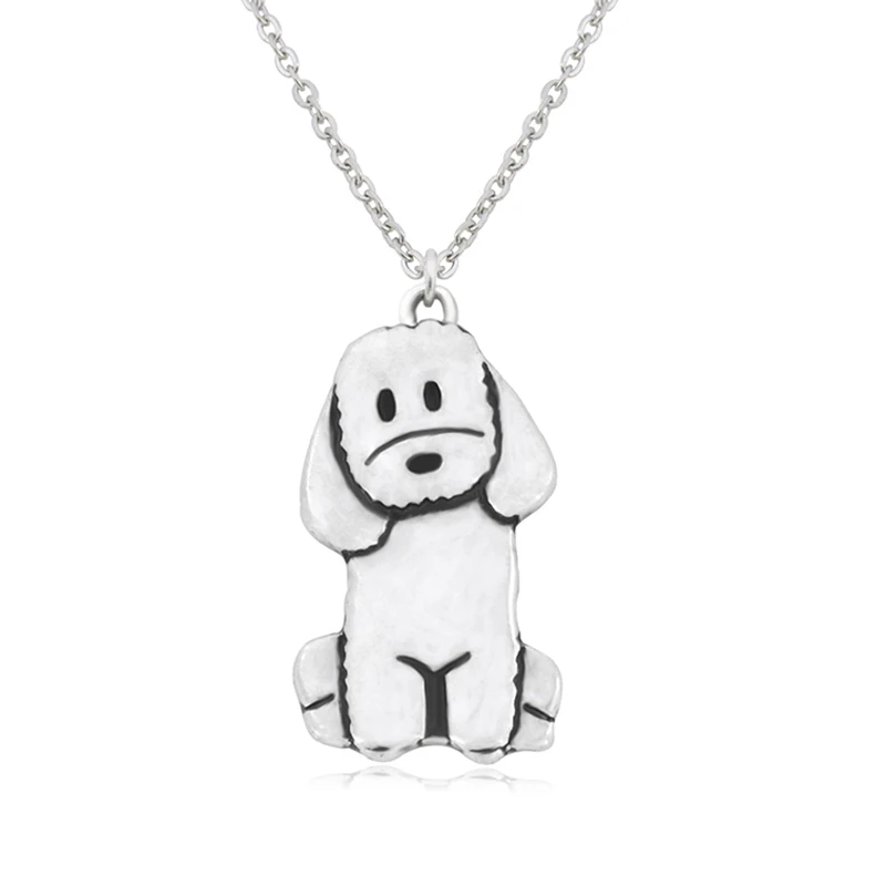 Poodle & Labradoodle Dog Puppy Pendant Necklace For Women Men Stainless Steel long Chain Mom Lover Kids Jewelry | Украшения и