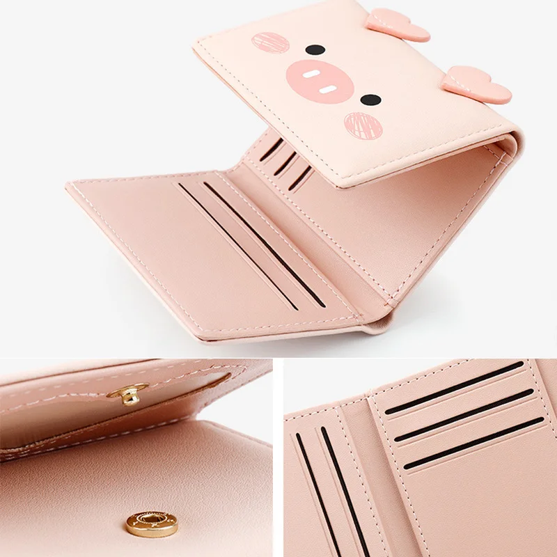 Милый кавайный кошелек с рисунком поросенка кота для девочек подростков