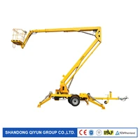qiyun 10m 12m 200kg towable aerial working articulated boom lift diesel truck boom lift for sale