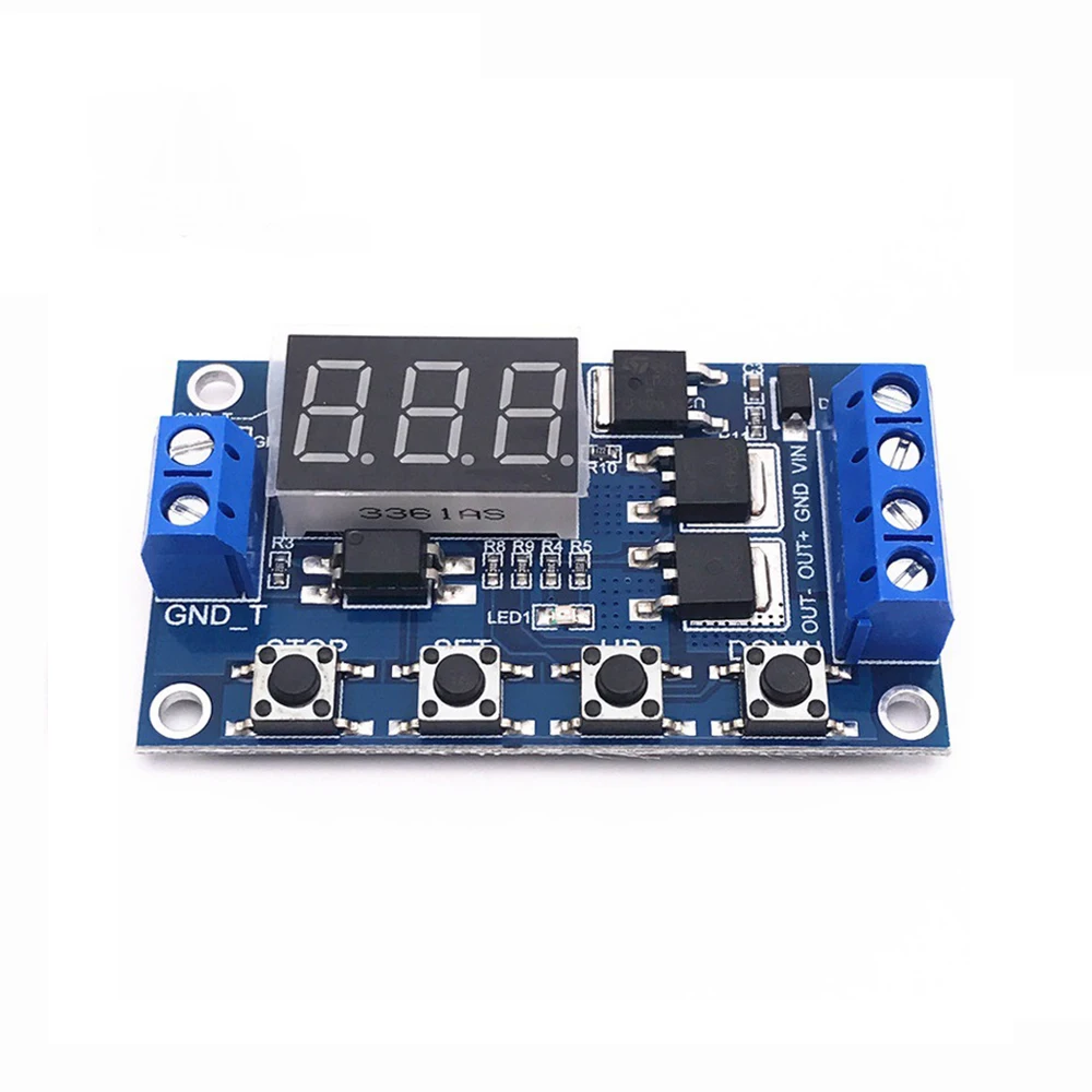 

DC 12V 24V Dual MOS LED Digital Time Delay Relay Trigger Cycle Switch Circuit Board Timing Control Module DIY