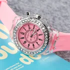 Светящиеся часы со светодиодной подсветкой, трендовые часы для студентов, влюбленных, желе, для женщин, мужчин, мальчиков, белые часы, светильник, наручные часы, силиконовый ремешок