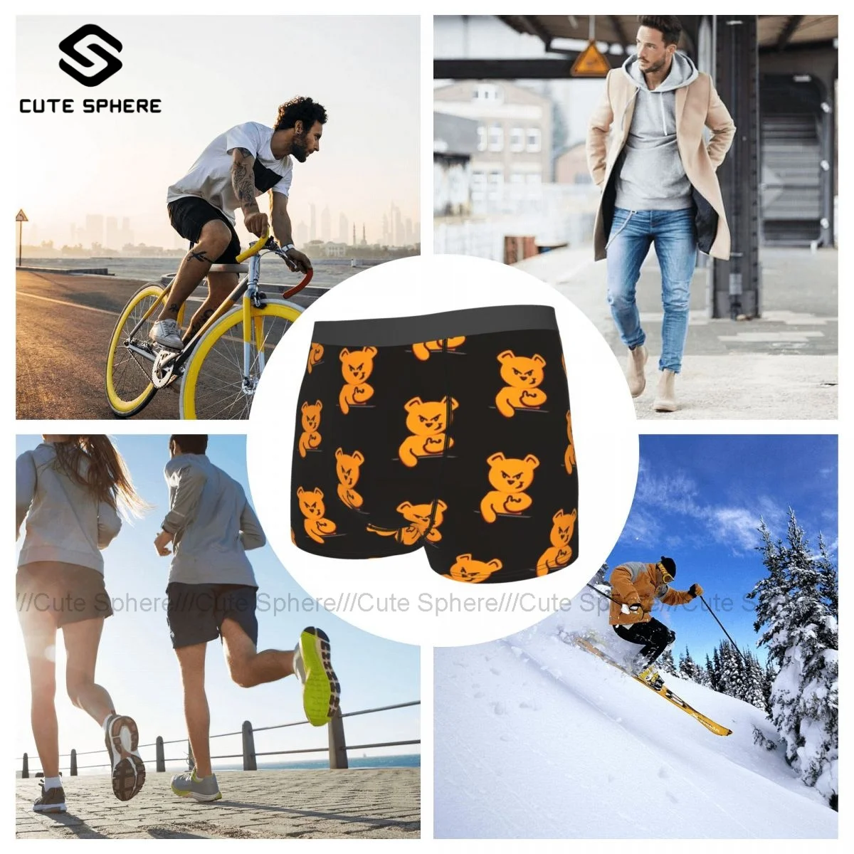 

Teddy Underwear Sublimation Polyester Sublimation Trunk Hot Men Sexy Boxer Brief