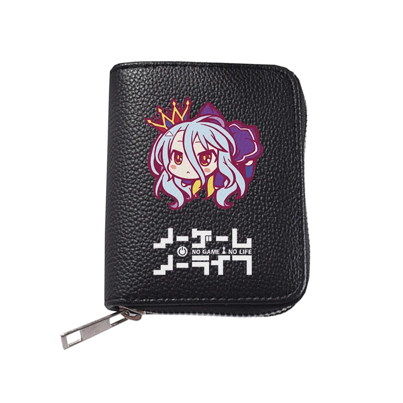 

Anime No Game No Life Mini PU Leather Boys Girls Short Zipper Wallet Coin Purse for Students