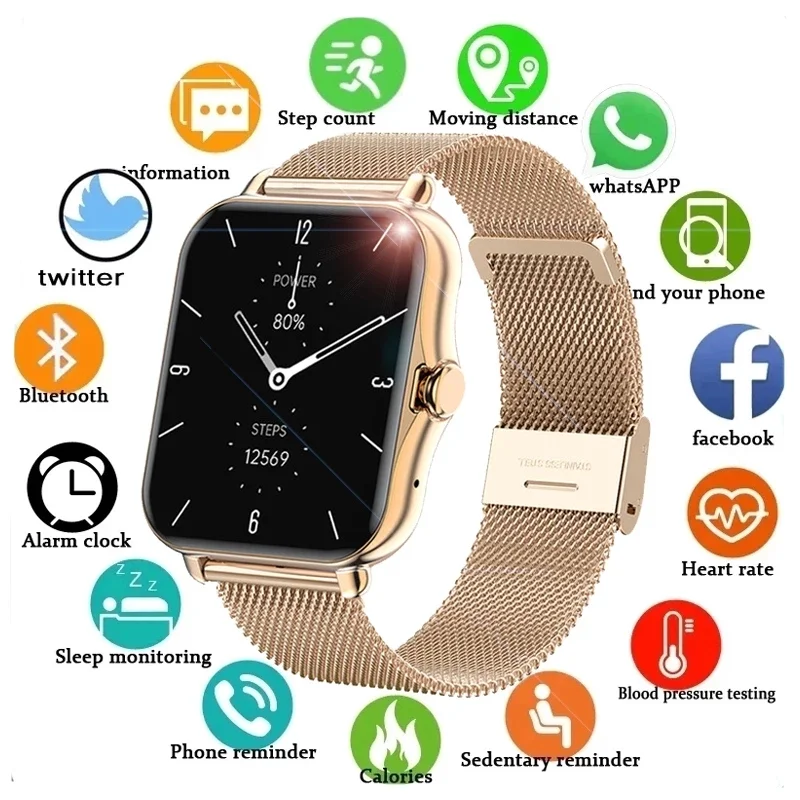 

2021 Смарт-часы для мужчин и женщин 1,69 дюйма Full Touch фитнес-трекер Bluetooth звонок Смарт-часы водонепроницаемые браслет с пульсометром часы
