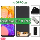 ЖК-дисплей 6,4 дюйма для Oppo Realme 8  Realme 8Pro RMX3081, сенсорный экран со сканером отпечатков пальцев, сменный ЖК-дисплей для Realme8 RMX3085, оригинал