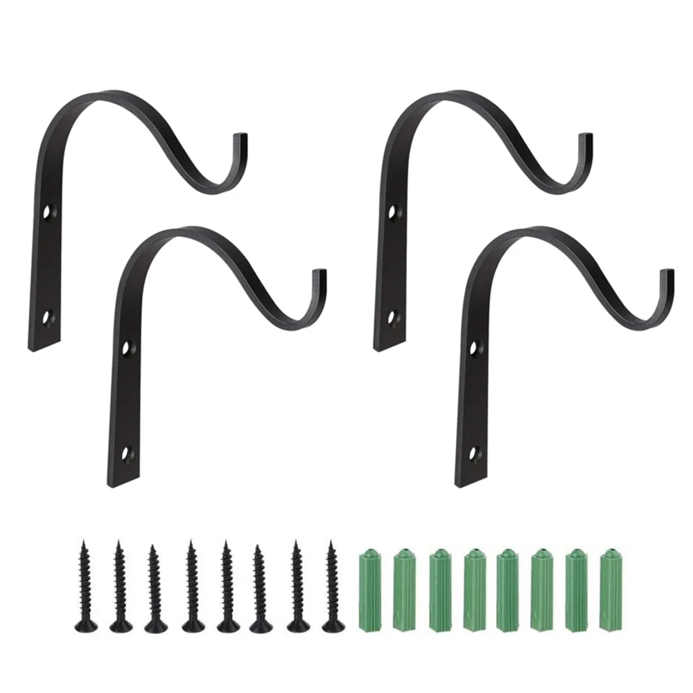 

Wall-mounted Lantern Hanger Flower Troughs Hook Outdoor Decorative Hooks Garden Tool 4pcs Classic Design Metal Plant Bracket