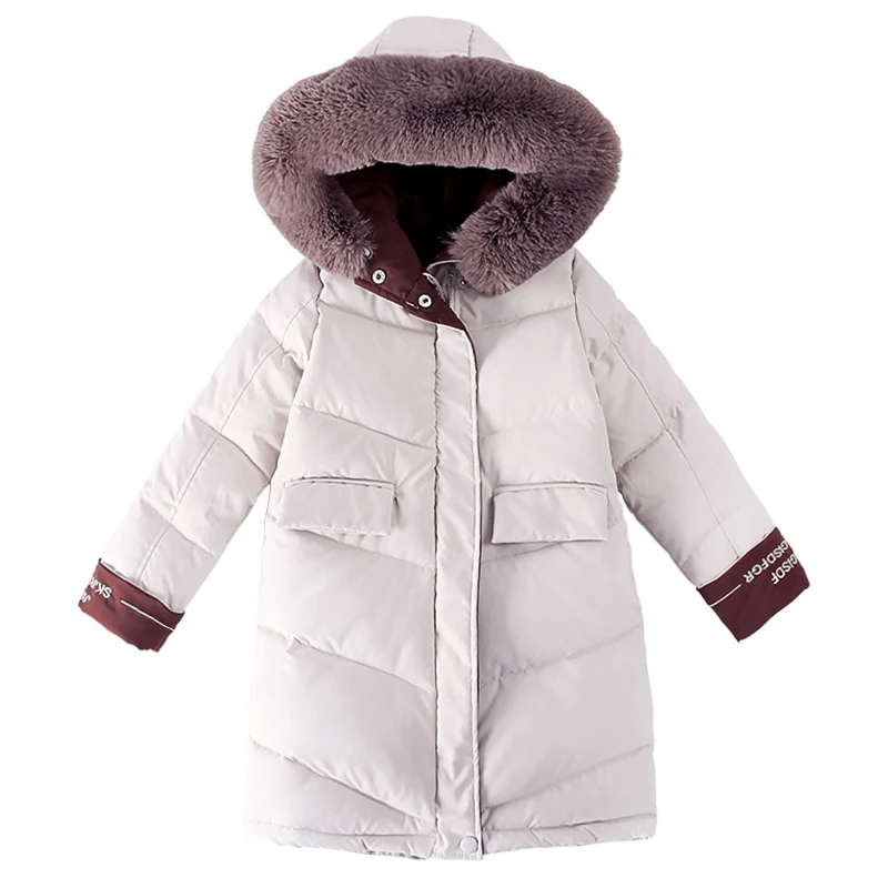 

Girls Clothing Warm Cotton-padded Clothes for Girl Clothes Winter Thicken Parka Real Fur Hooded Children Outerwear Coats