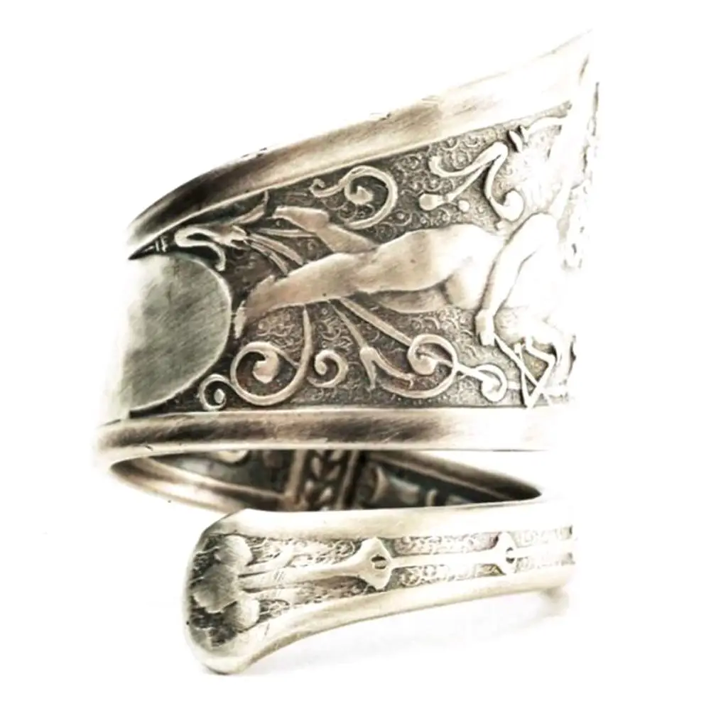 Новое кольцо с милым Купидоном в виде ангела серебряное металлическое стиле панк