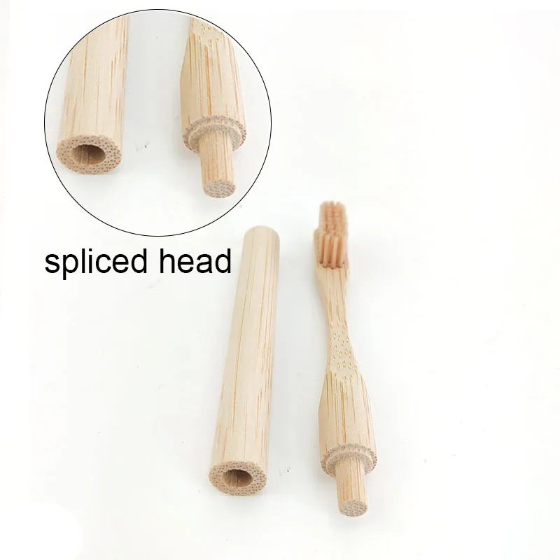 Сращивающаяся зубная щетка Бамбуковая деревянная со сменными насадками