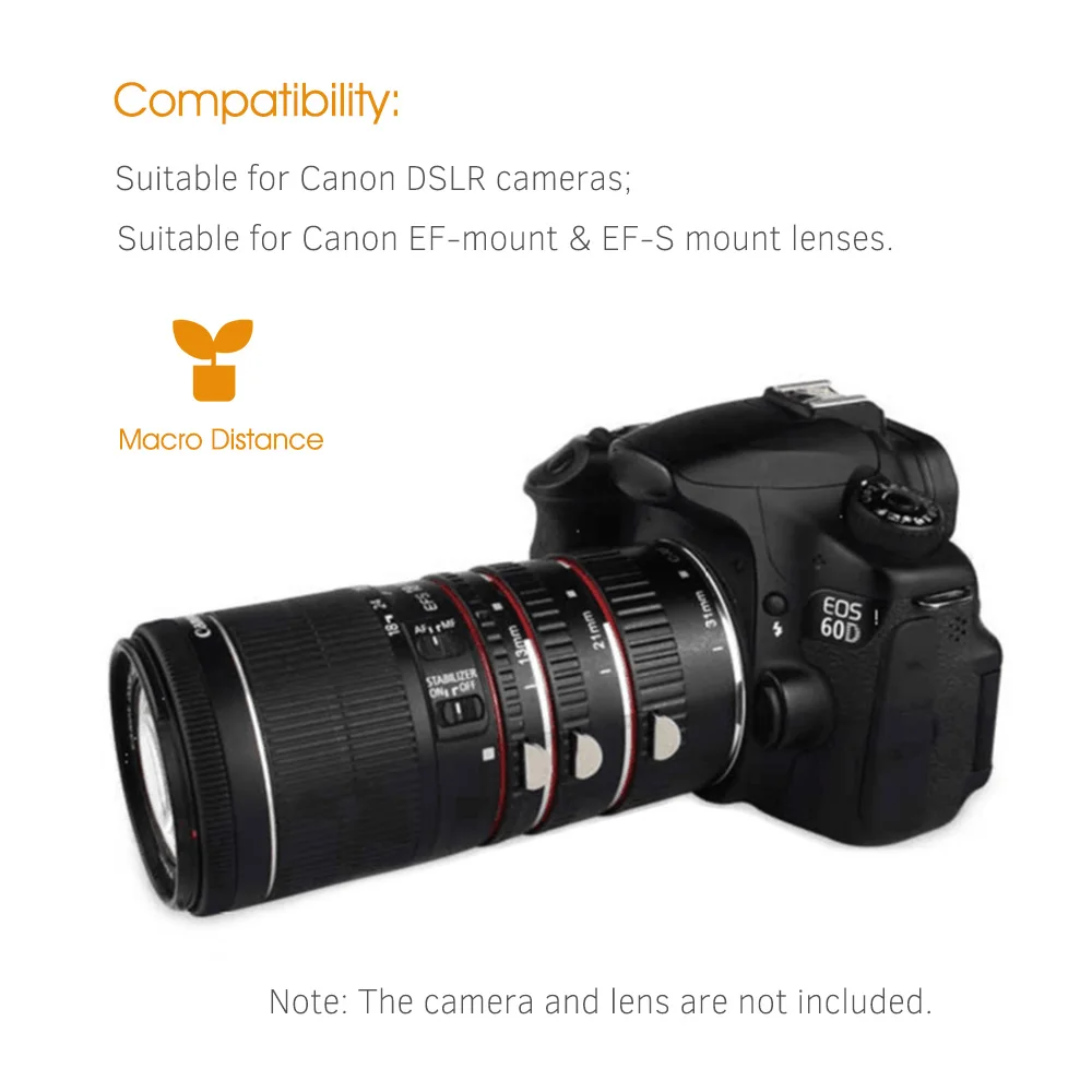 Комплект колец-адаптеров для автофокуса AF Macro (21 мм + 13 31 мм) фотоаппаратов Canon DSLR |