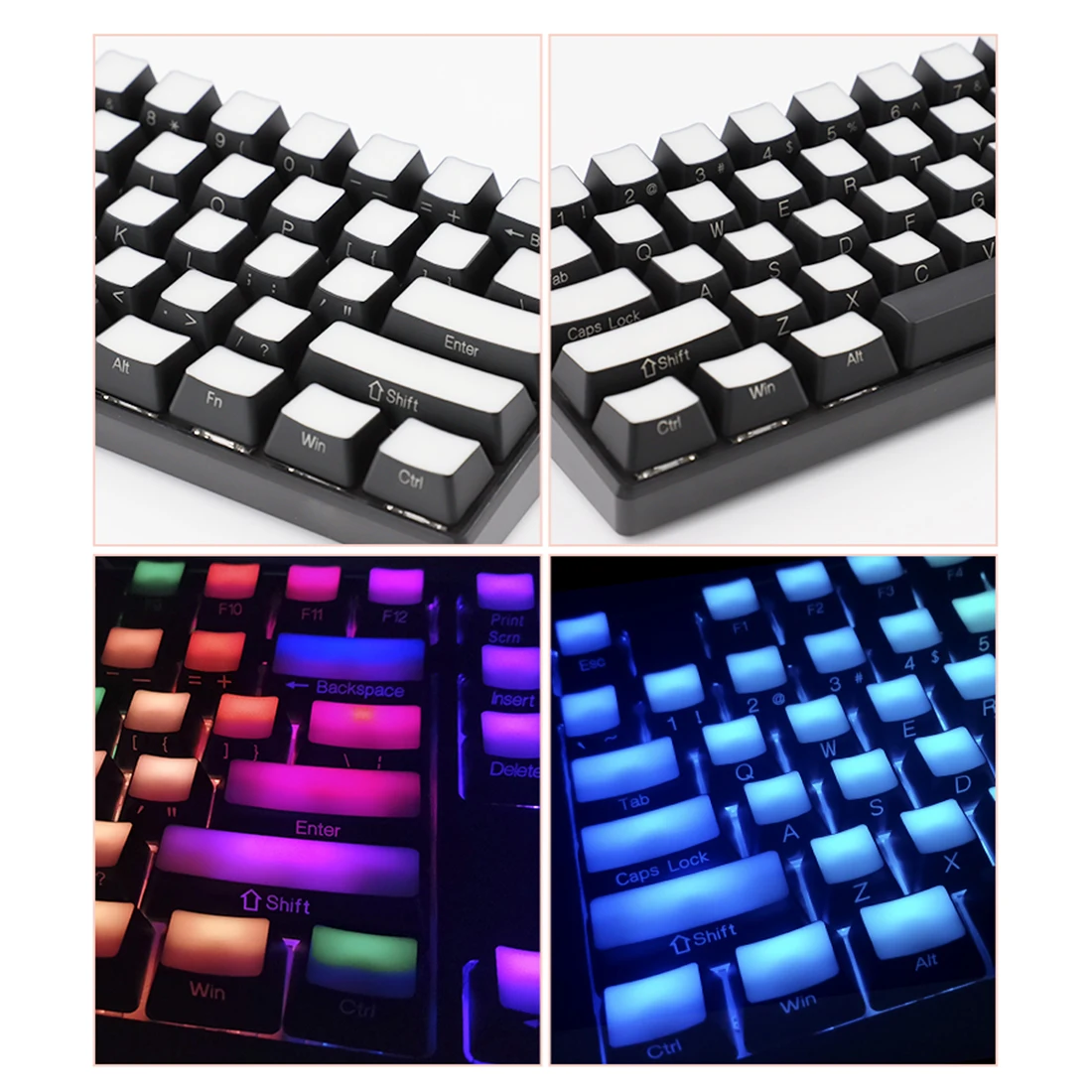

104Pcs OEM Profile Side Printed Mechanical Keycaps for nj64/87/96/980/104 Gaming Keyboard