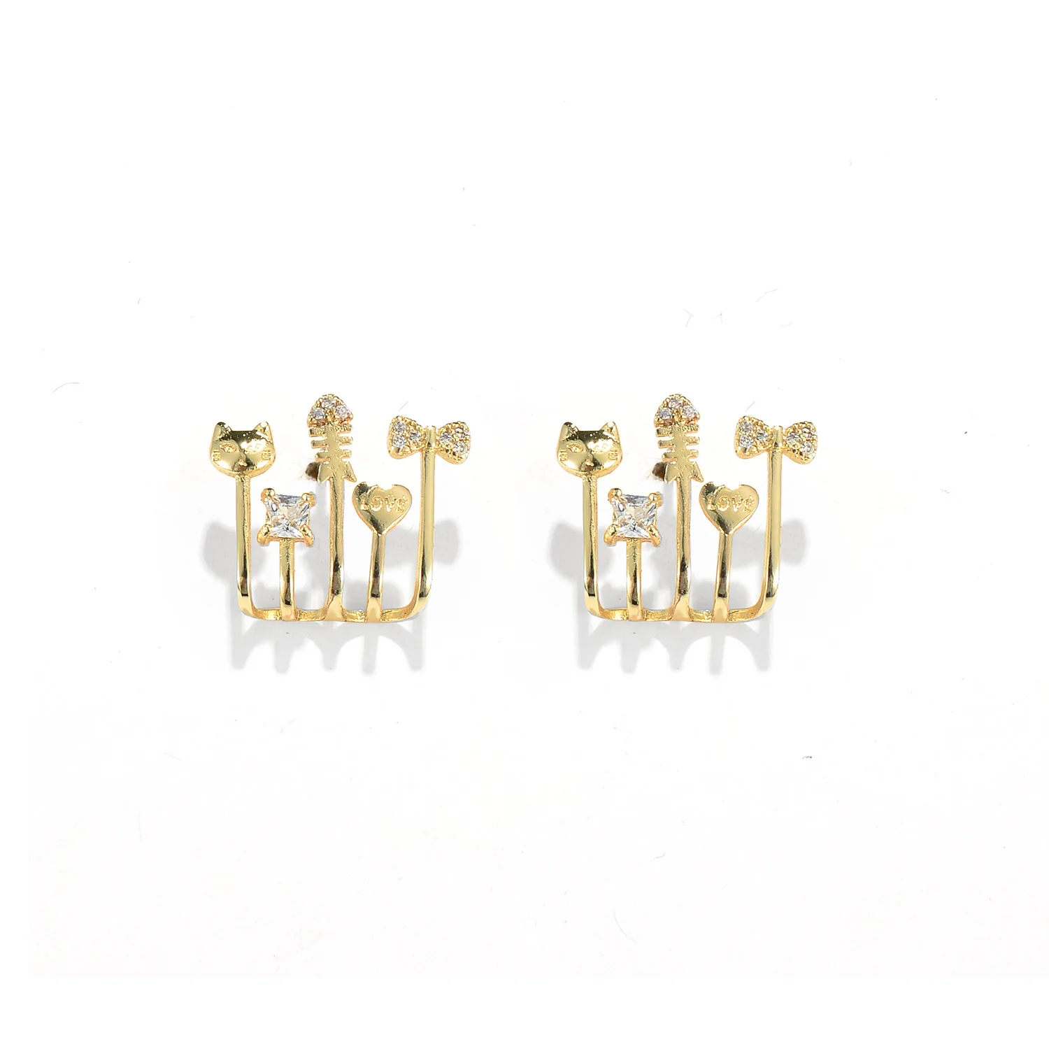 Женские серьги гвоздики с кристаллами SIPENGJEL маленькие кольца фианитом ювелирные