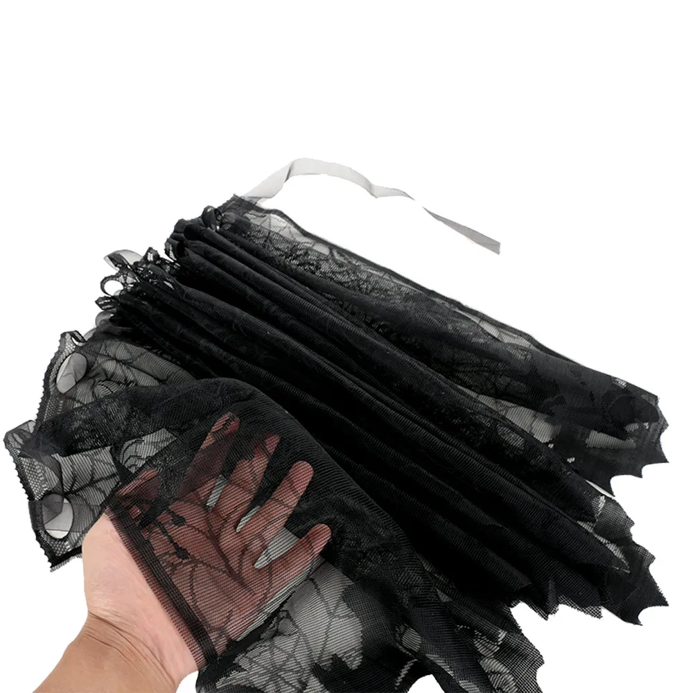 Хэллоуин кружево летучая мышь спайдервеб лампа тени Топпер шторы Swag