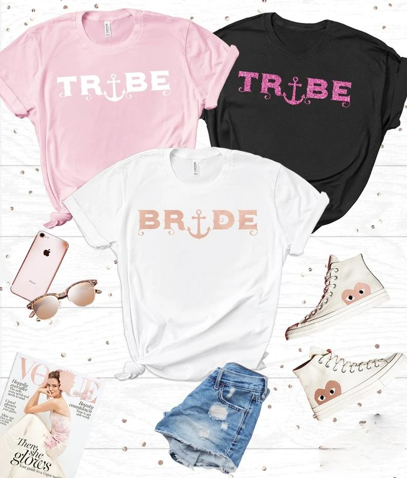 

Bride Tribe T-shirts | Bride & Bridesmaid | Bachelorette Shirt | Hen Do T-shirts | Bride Squad |Hen Party T-shirt harajuku shirt