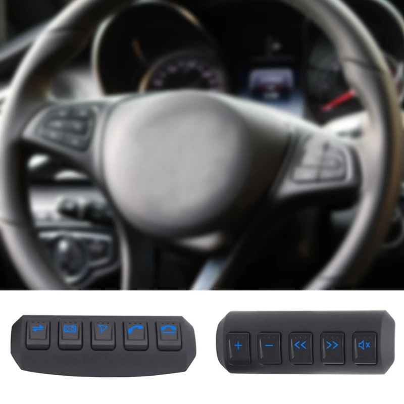 

2PCS Car Universal Steering Wheel Remote Control Multi-Function Wireless Controller Buttons Bluetooth -compatible DVD Navigation