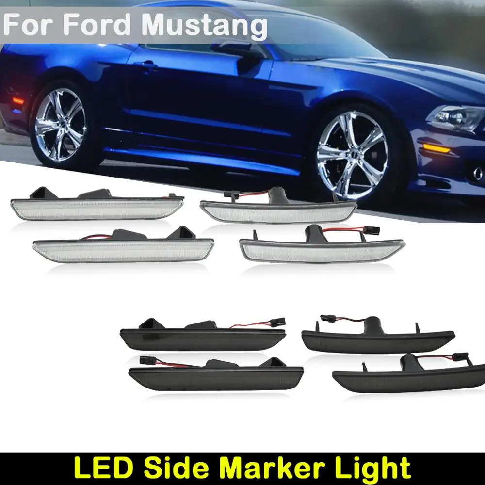 Для Ford Mustang 2010 2014 Прозрачная или Дымчатая линза для автомобиля Передняя Янтарная