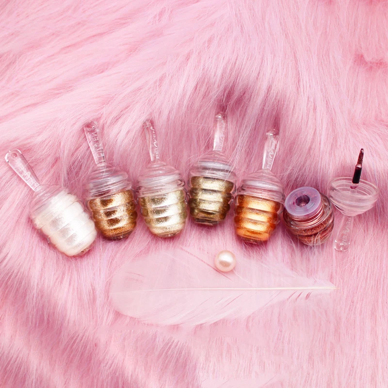 Жидкие тени для век с металлическим пигментом водостойкие серебристые зеленые