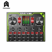 v80 live sound card mixer usb external sound card network anchor interface type for mobile phone channels