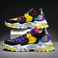 hot fashion colorful mens chunky sneakers high quality street casual sneakers men breathable mesh platform shoes men training