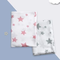 100x70cm baby muslin receiving blanket infants stars pattern swaddling wrap soft breathable gauze bedding blanket