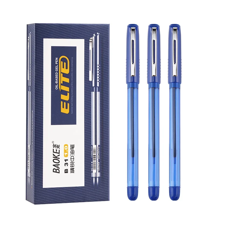 

Шариковая ручка B31 Elite, средняя масляная ручка, красная, синяя, черная, 1,0 мм, обучающая ручка, Студенческая офисная ручка, 12 коробок для учебы