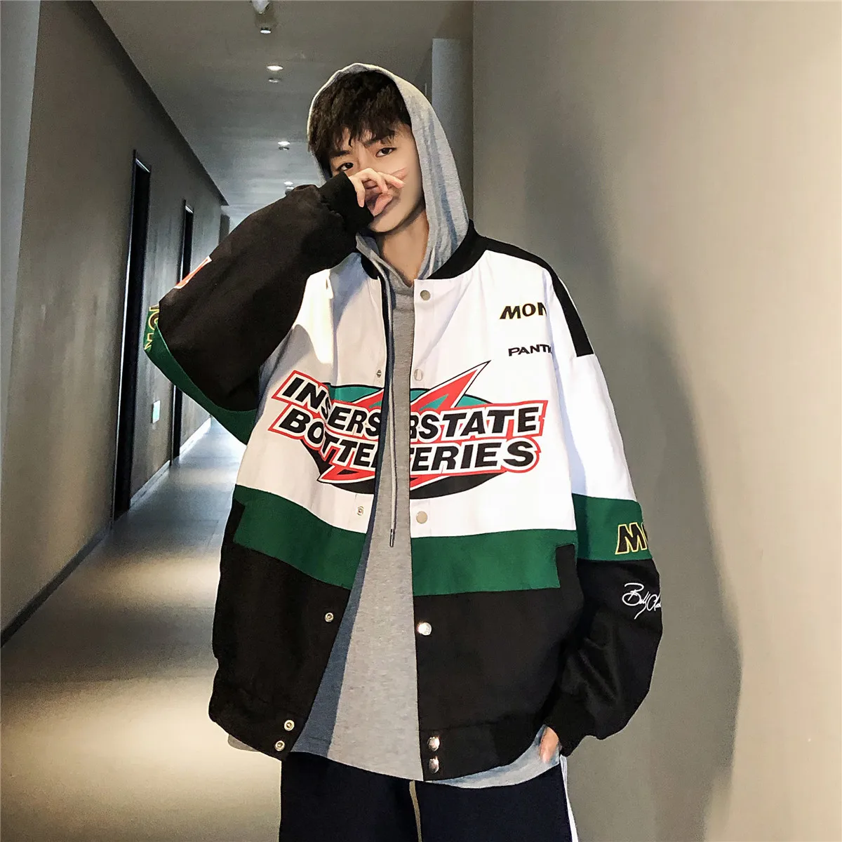 2021 New Men's Patchwork Street Clothes Bomber Jacket Autumn Pilot Harajuku Hip Hop Windbreaker | Мужская одежда