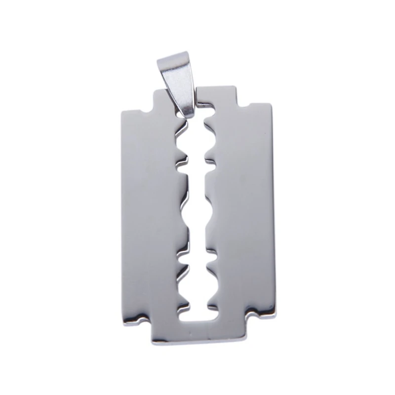 

Men Razor Blade Titanium Steel Pendant Silver About 3.8*2.3Cm