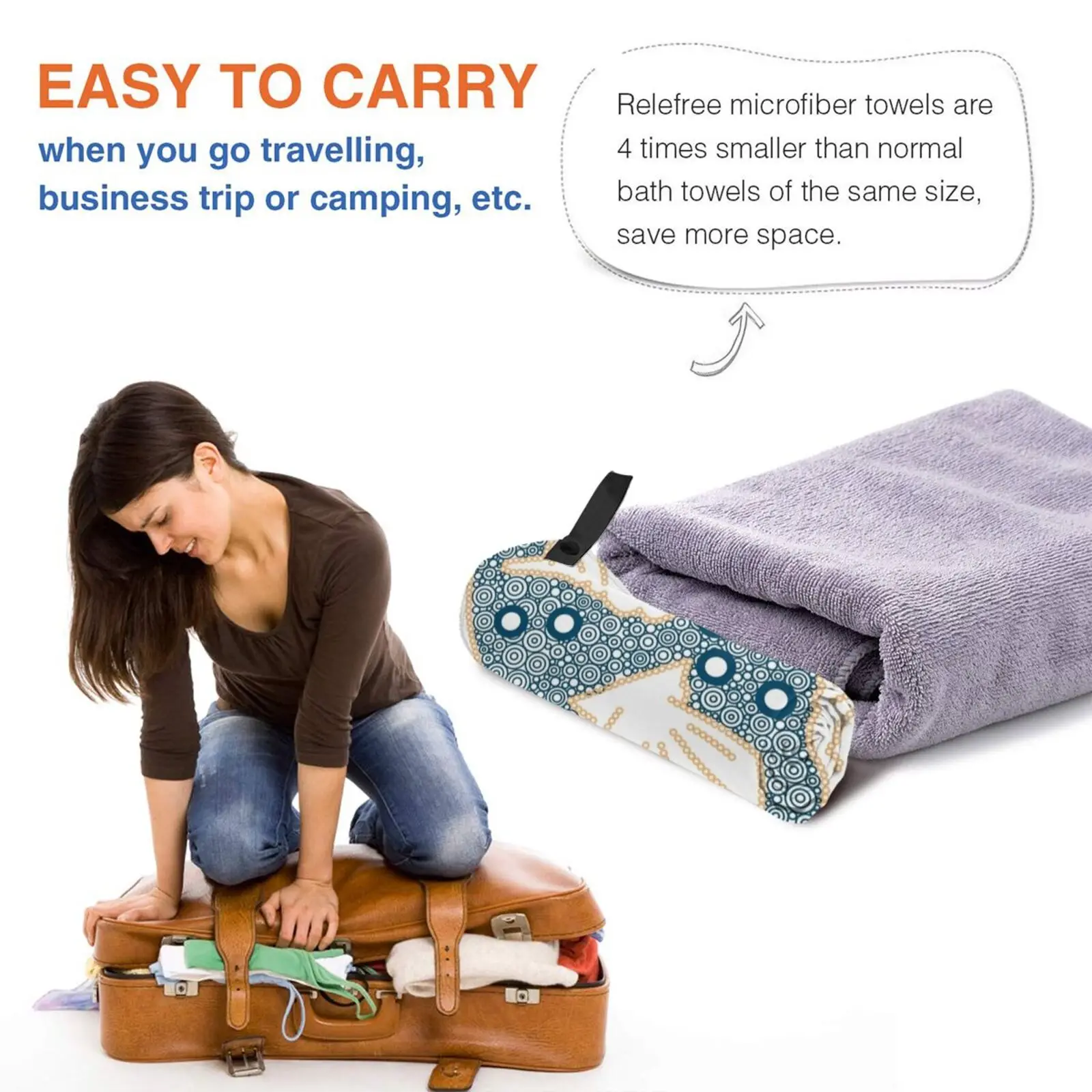 Быстросохнущее полотенце с круглым рисунком портативное для спортзала ванны