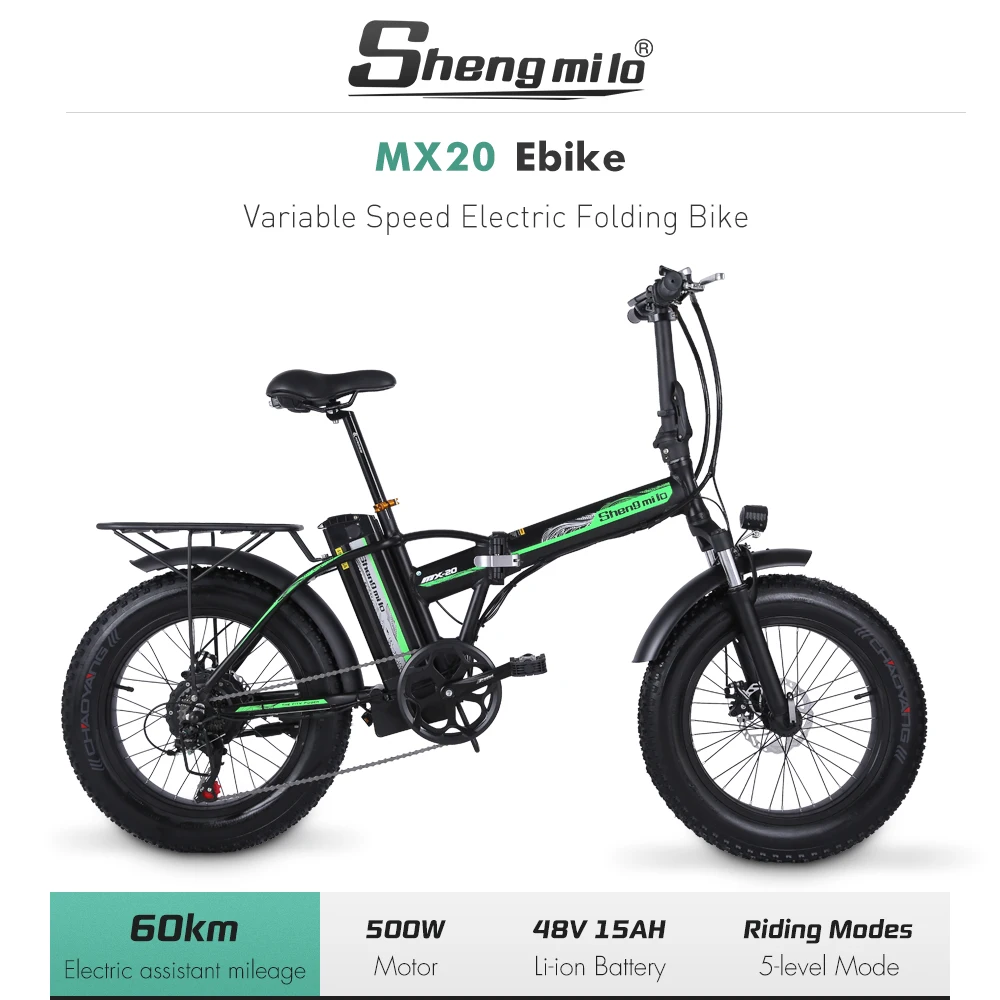 

Shengmilo Электрический велосипед 500W4.0 фэтбайк складной велосипед Пляжный круизер велосипед мужской Электрический велосипед взрослый горный в...