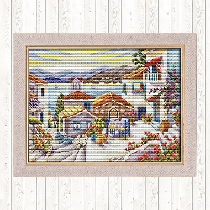 Пляжный дом вышивка крестиком шаблоны ручной вышивки картины 14ct 11ct считается