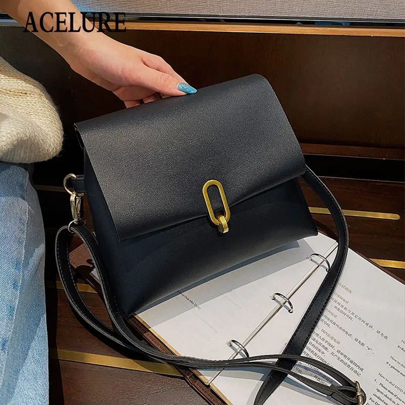 

ACELURE Simple Style Small Shoulder Crossbody Bags for Women Solid Soft PU Leather Messenger Bags Shopping Purse Tote Handbags