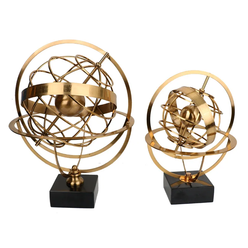 

European Metal Ornaments Globe Creative American Living Room Study Wine Cabinet Office Desktop Decorations