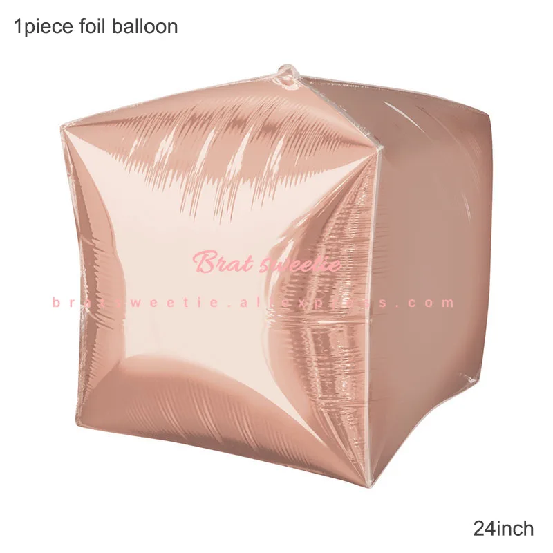4d rosegold cube Розовые золотые воздушные шары на день рождения, свадебные шары, кольцо с бриллиантом, фольгированный шар для невесты, воздушный шар, декор для свадьбы и Помолвки - Цвет: 4d rosegold cube