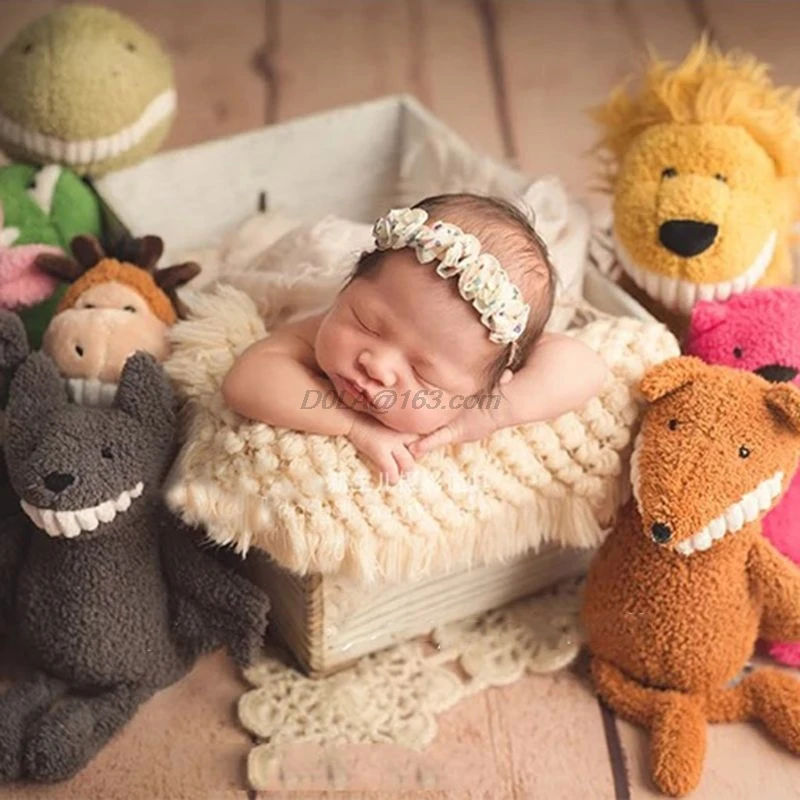 

Cotton Wool Crochet Baby Blanket Newborn Photography Props Shooting Basket Filler Chunky Knit Pad