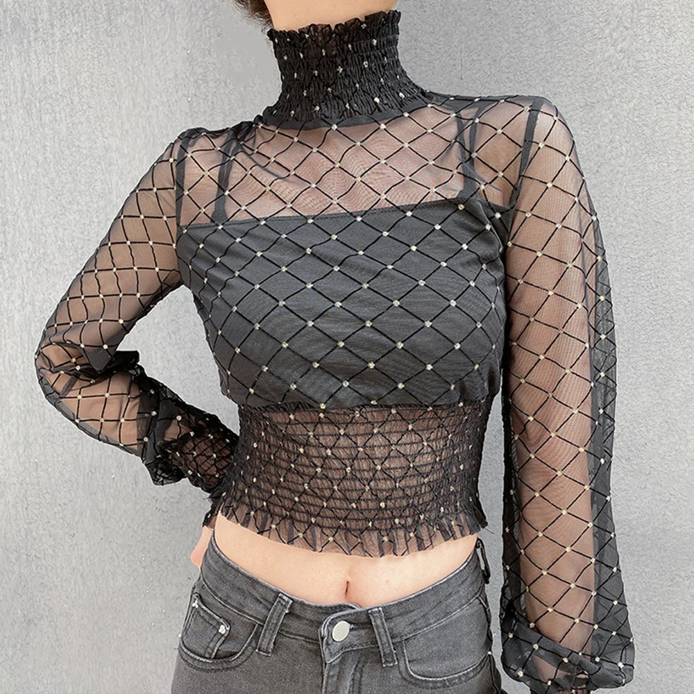 Осень Femme Blusa Mujer рубашка женская черная однотонная клетчатая блузка с принтом