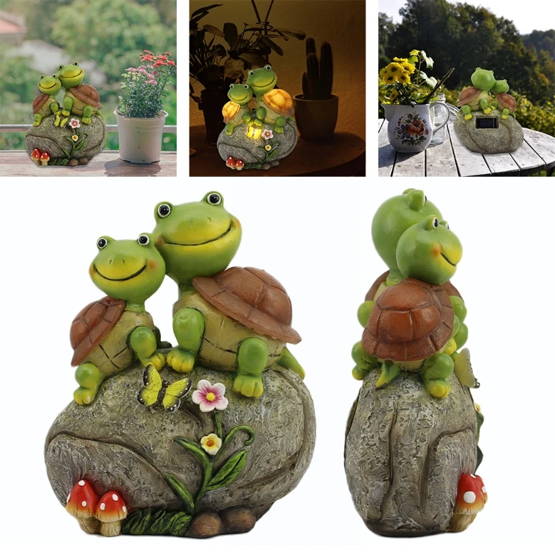 

Climbing Little Turtle Statue Solar Powered Garden Ornament Lighting Sculpture Cute Cartoon Decoration Gardening Outdoor