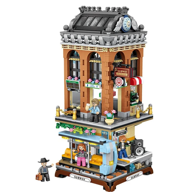 Новый набор городская улица View строительные блоки создатель Архитектура станции